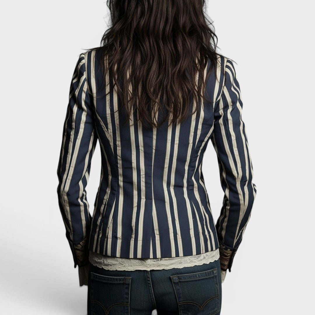 Valeria™ | Blazer bohemio a rayas