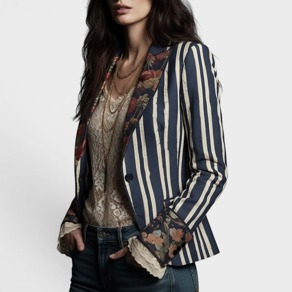 Valeria™ | Blazer bohemio a rayas