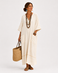 Caftán Farah Beige Rayas
