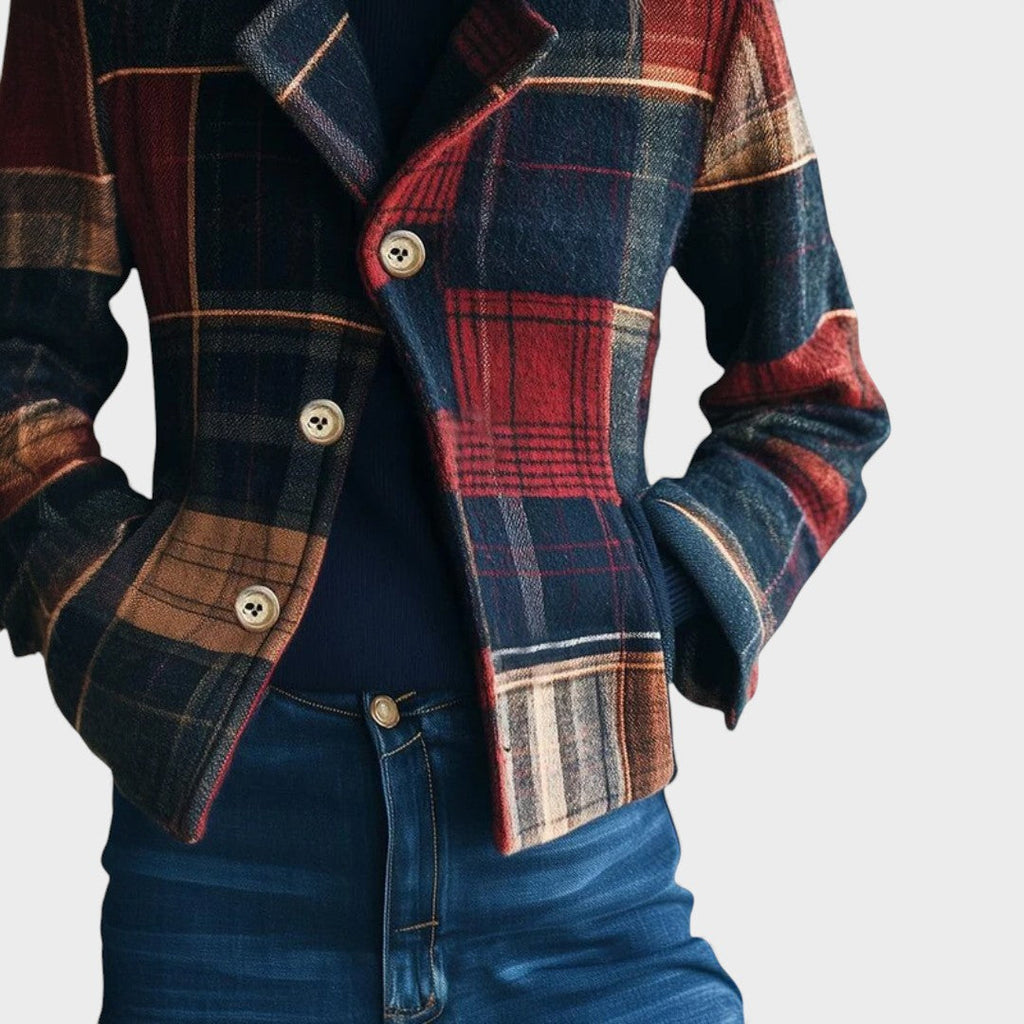Sara™ | Chaqueta clásica de lana a cuadros