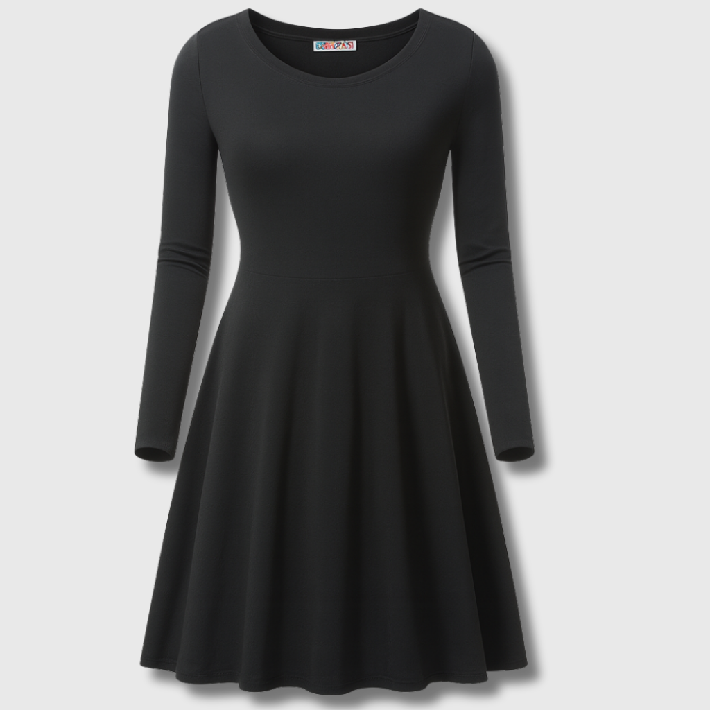 Julie | Vestido Clásico de Manga Larga con Corte Acampanado
