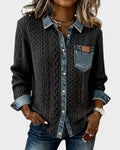 Adela™ | Camisa elegante con detalles denim
