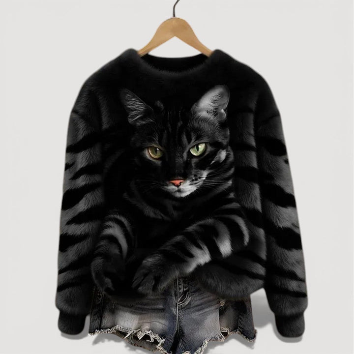 Clara™ | Jersey cálido con detalle felino