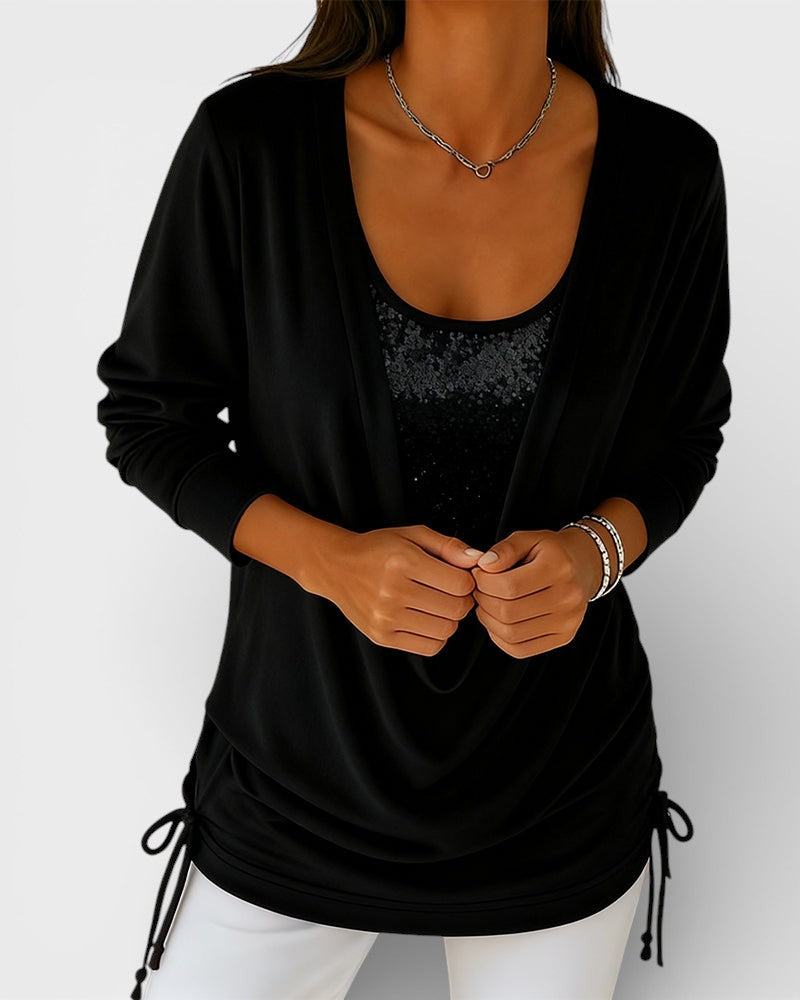 Lucía™ | Top bicolor de lentejuelas premium