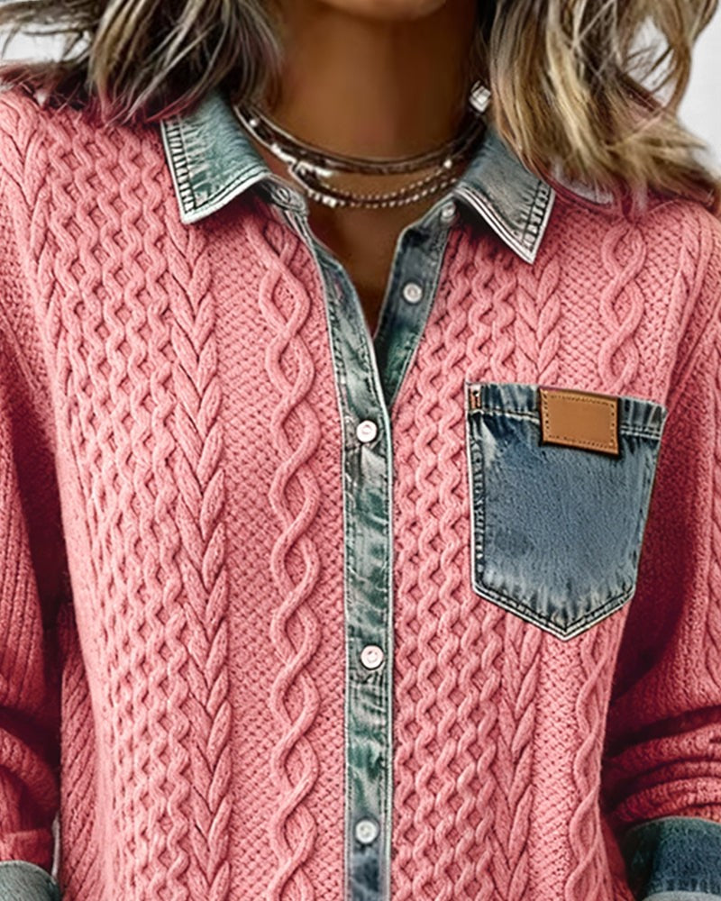 Adela™ | Camisa elegante con detalles denim