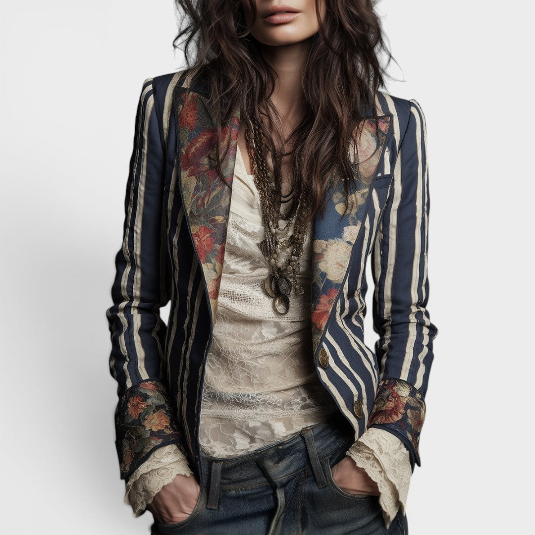 Valeria™ | Blazer bohemio a rayas
