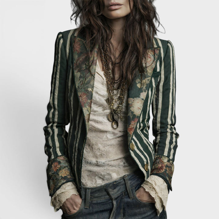 Valeria™ | Blazer bohemio a rayas