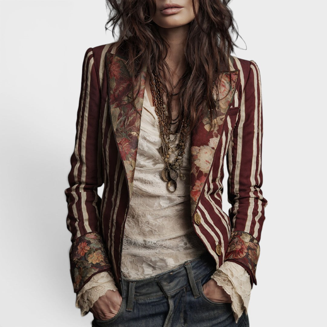 Valeria™ | Blazer bohemio a rayas