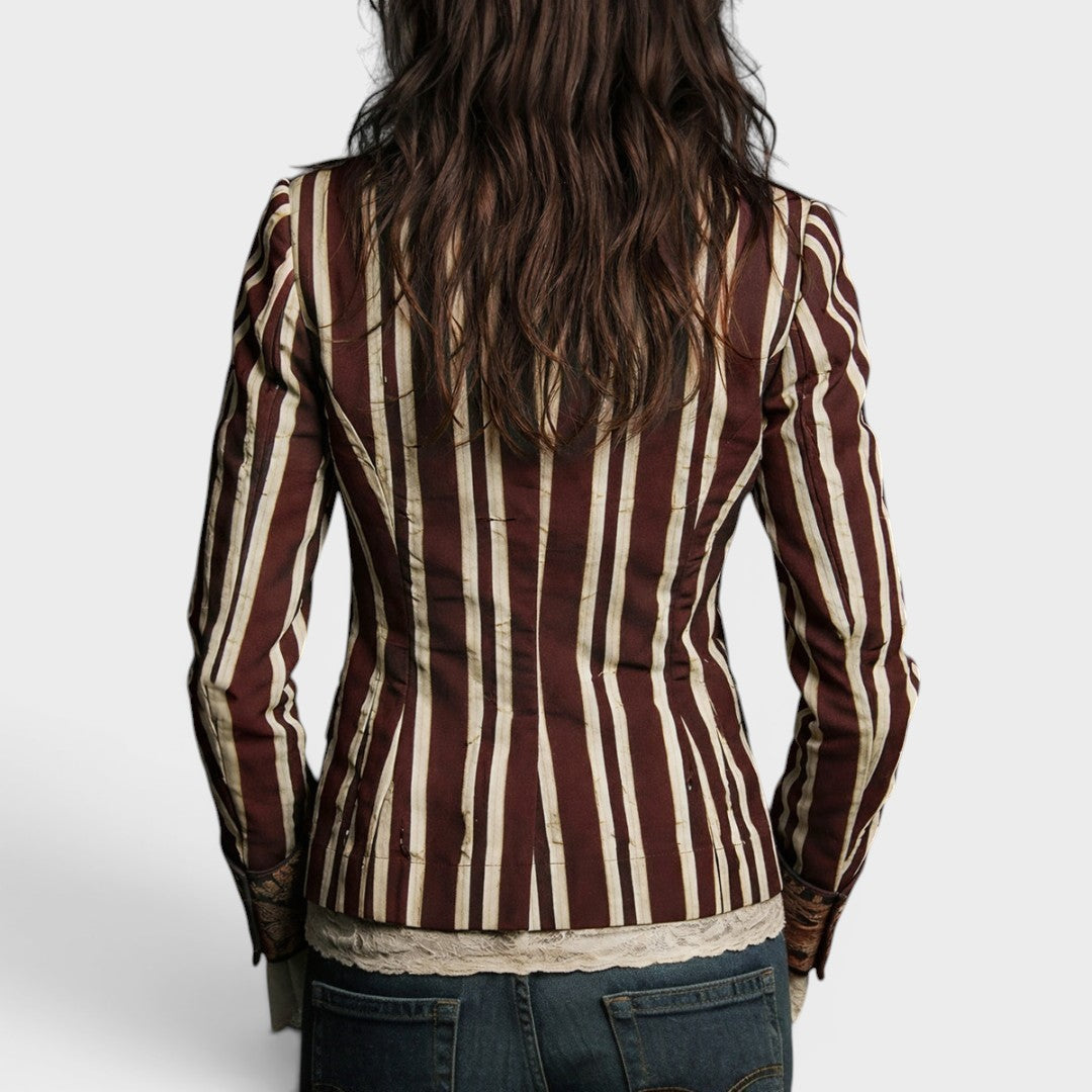 Valeria™ | Blazer bohemio a rayas