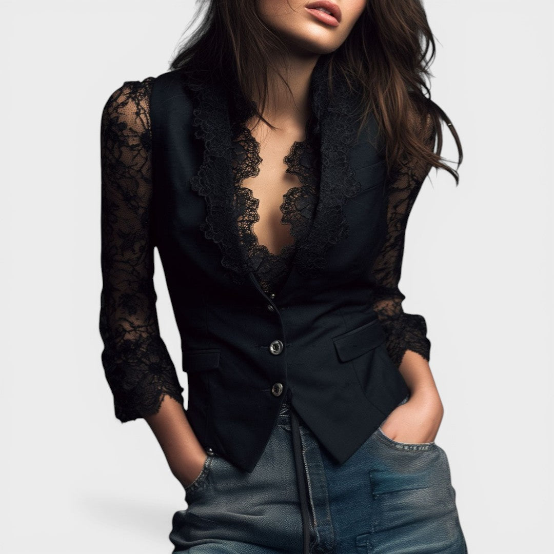 Elena™ | Blusa de encaje elegante