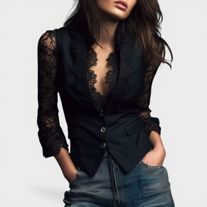Elena™ | Blusa de encaje elegante