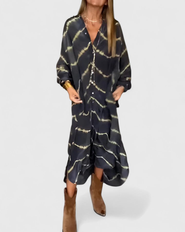 Manon | Élégante Robe Maxi Rayée au Style Boho