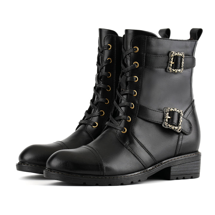 Emma — Botines Planos con Encaje Elegante