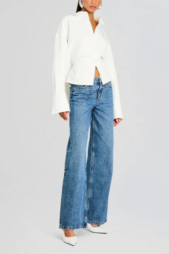 Camisa Botonada Draped Grace