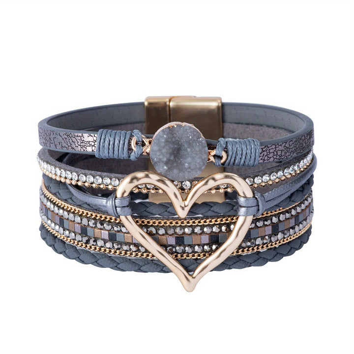 Pulsera Boho Multicapa de Cuero