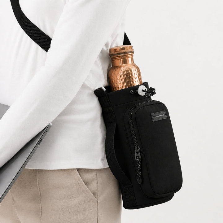 ESTILO EN MOVIMIENTO — BOLSO PORTA-BOTELLAS DE TELAS