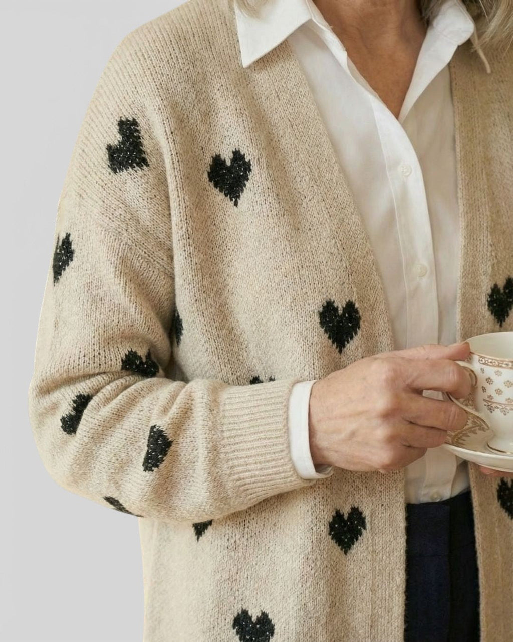 Nina™ | Cárdigan de punto con corazones