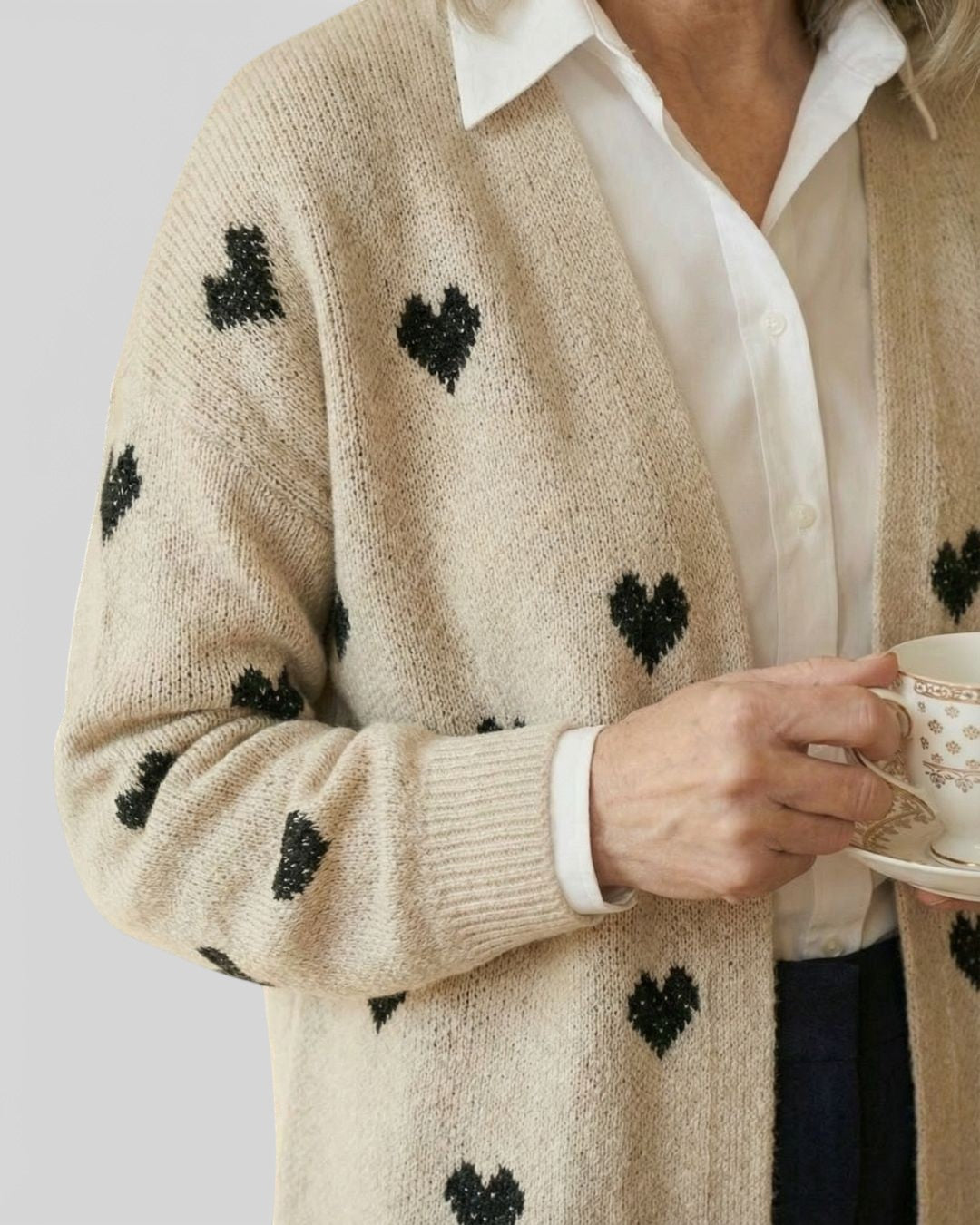 Nina™ | Cárdigan de punto con corazones