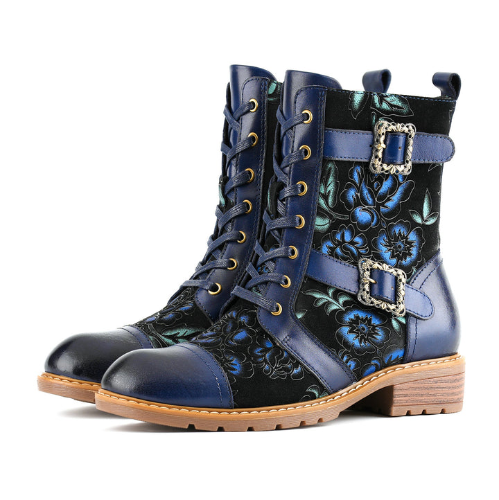 Emma — Botines Planos con Encaje Elegante