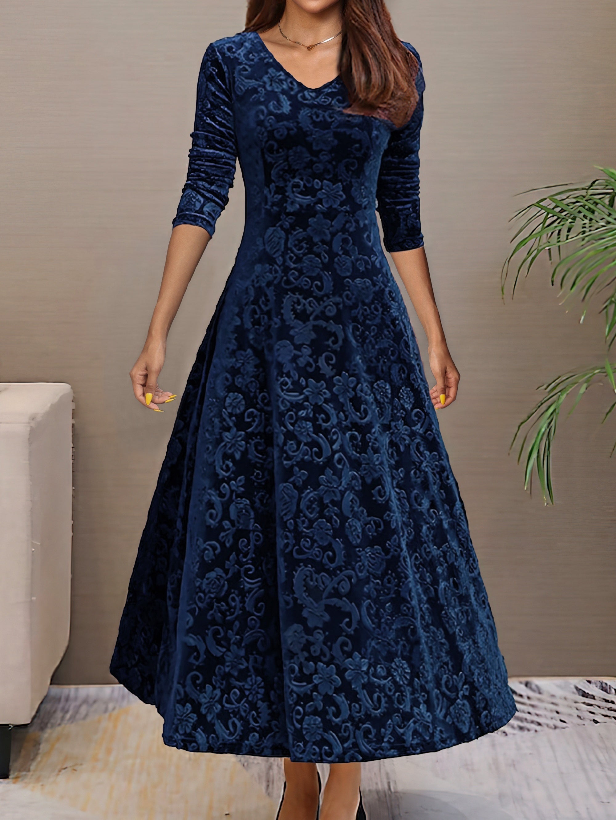 Sandrine | Vestido de Terciopelo Elegante para Celebraciones