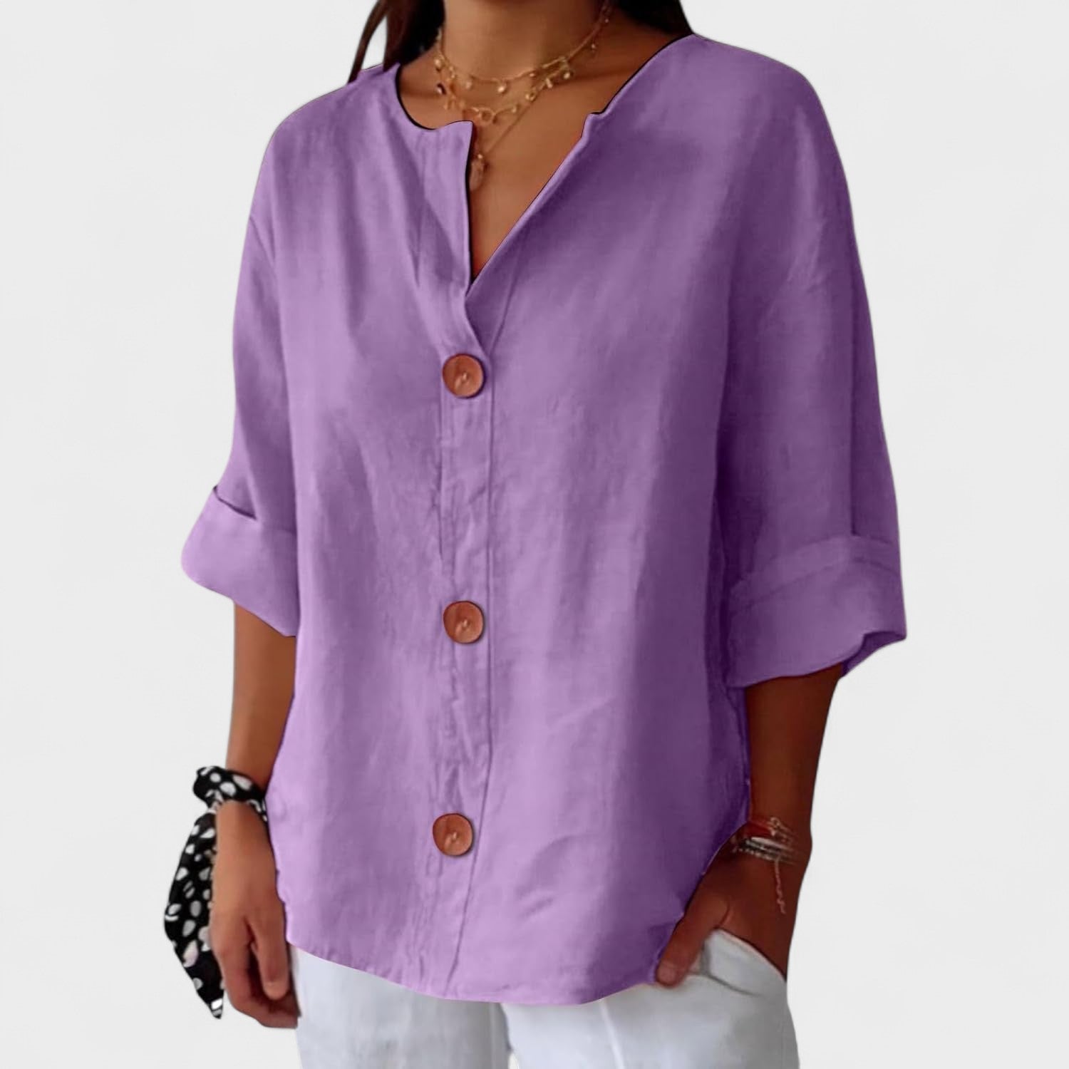 Alejandra™ | Blusa casual de lino