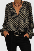Blusa Jemima con Botones y Estampado Geométrico