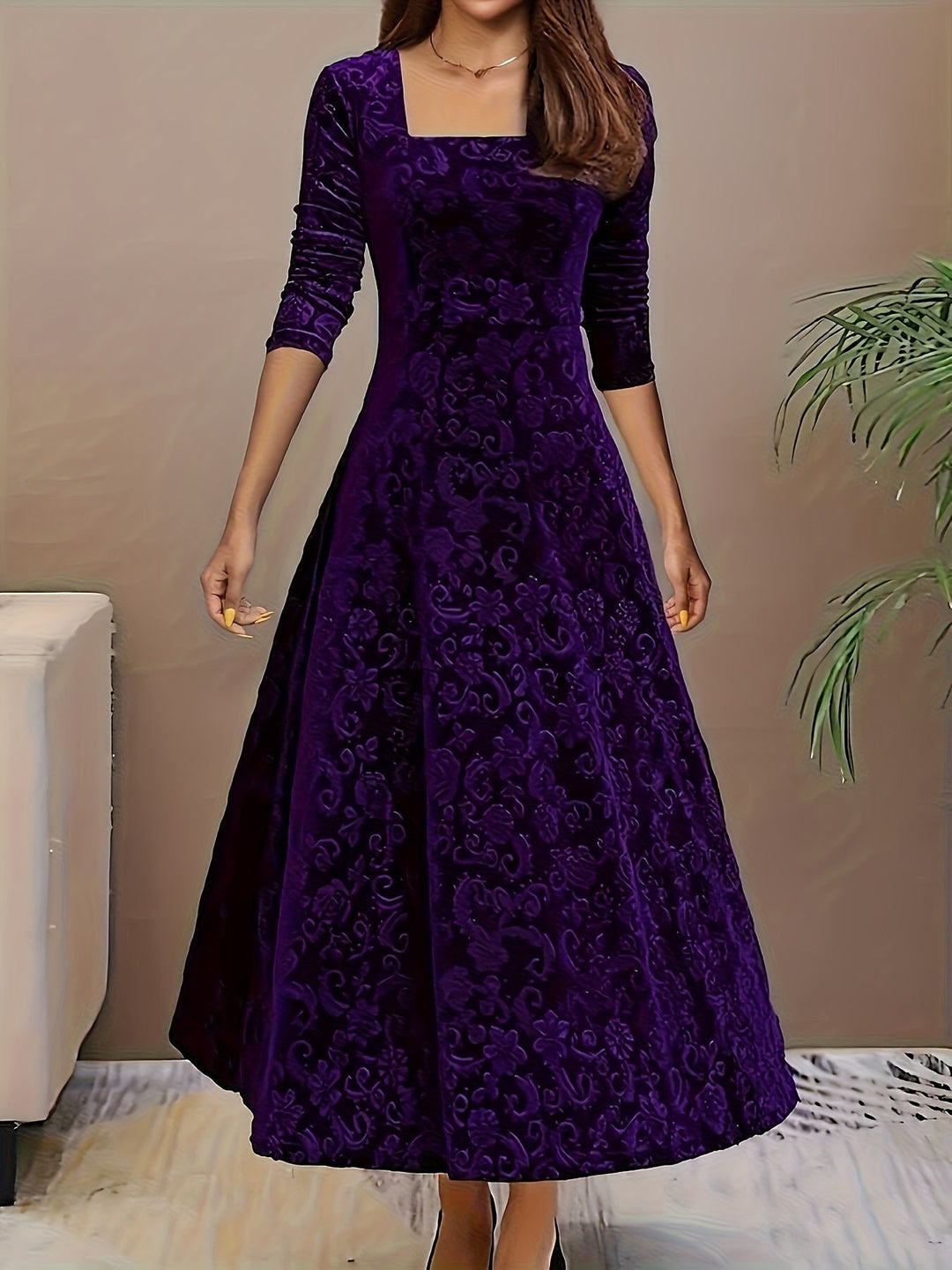 Julie | Elegante Vestido Maxi con Estampados