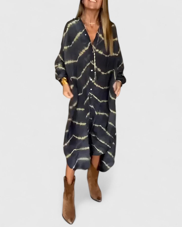 Manon | Élégante Robe Maxi Rayée au Style Boho
