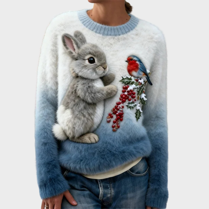 Teresa™ | Jersey navideño suave con conejo