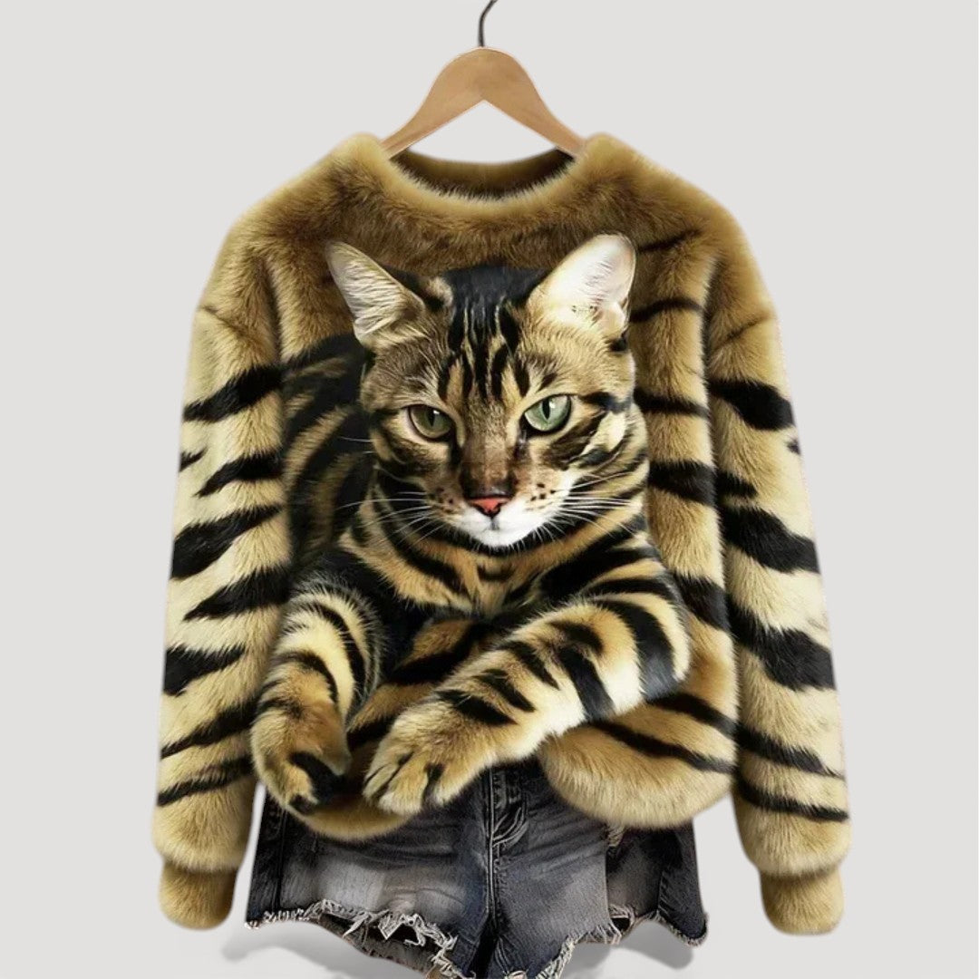 Clara™ | Jersey cálido con detalle felino