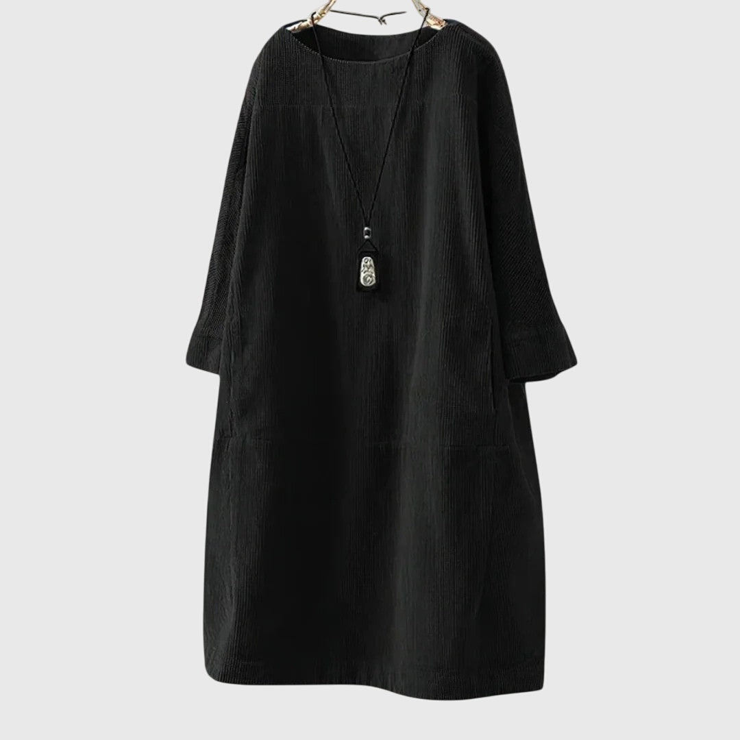 Grace | Vestido Midi de Terciopelo Acanalado Relajado