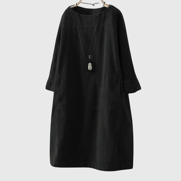 Grace | Vestido Midi de Terciopelo Acanalado Relajado