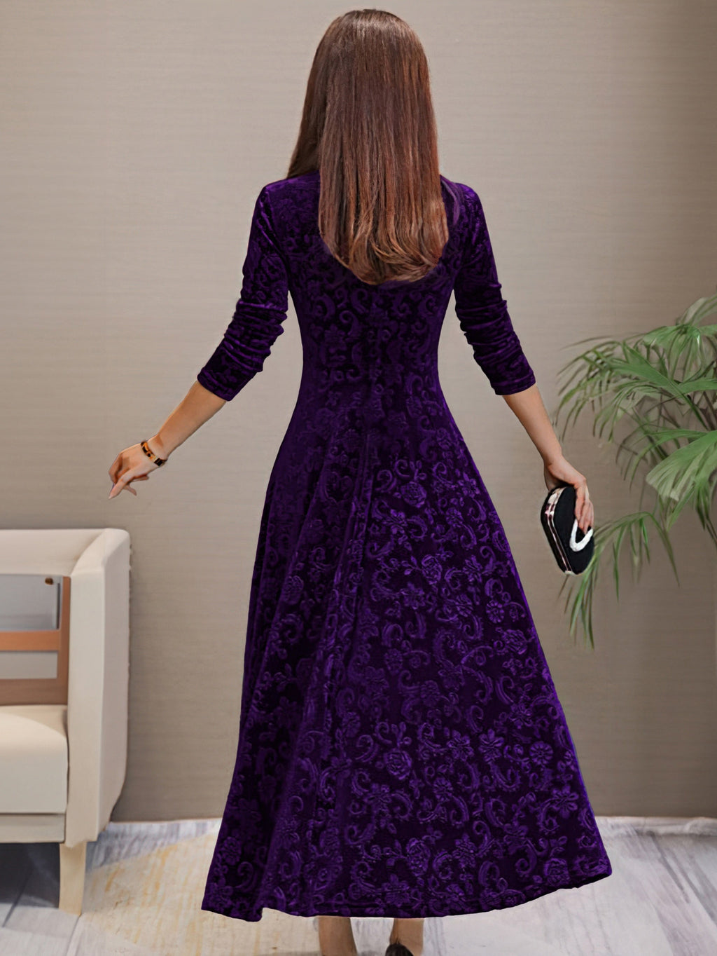 Sandrine | Vestido de Terciopelo Elegante para Celebraciones