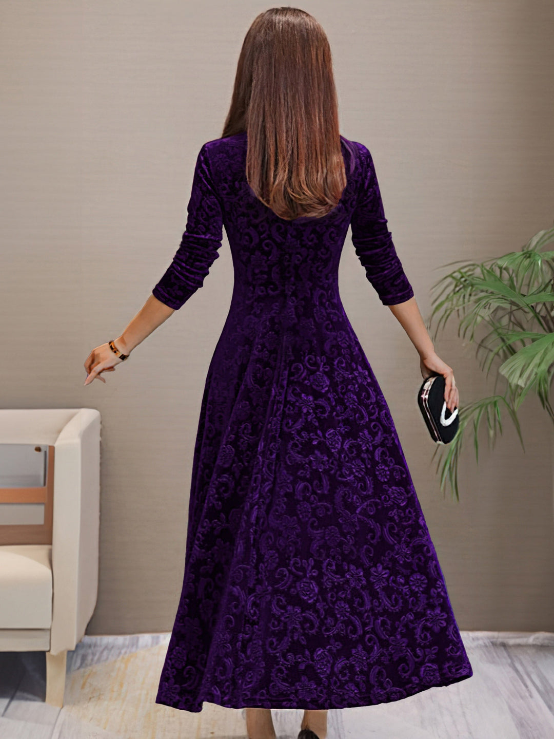 Sandrine | Vestido de Terciopelo Elegante para Celebraciones
