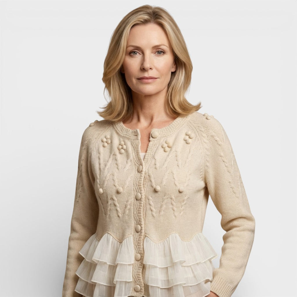 Inés™ | Cárdigan elegante con volantes