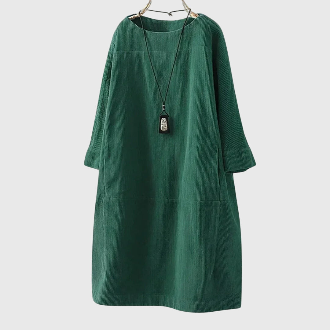 Grace | Vestido Midi de Terciopelo Acanalado Relajado