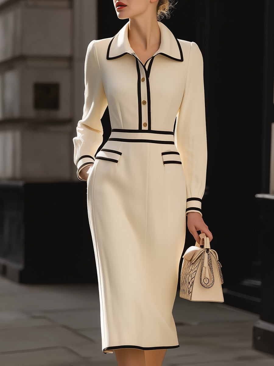 Sylvie | Vestido Midi con Detalles de Botones Elegantes