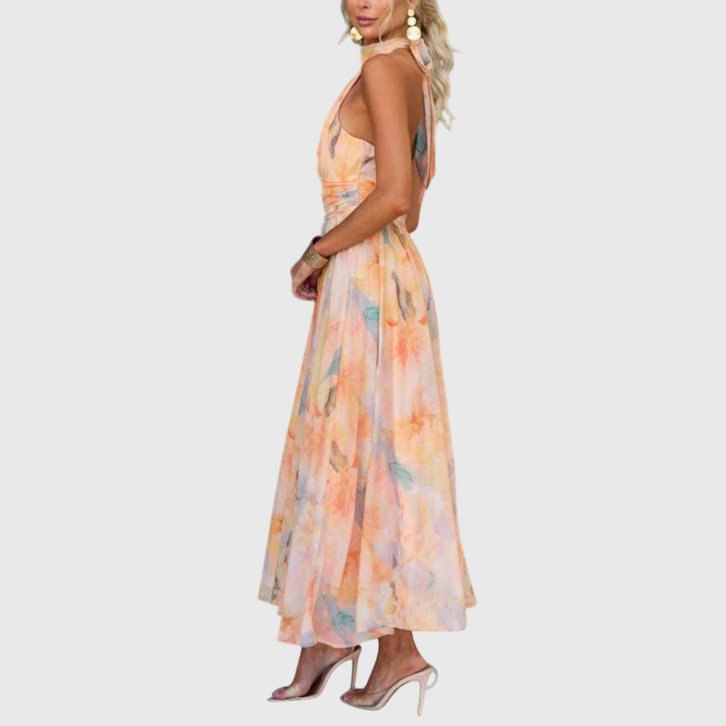 Nicole | Vestido Maxi con Espalda Abierta