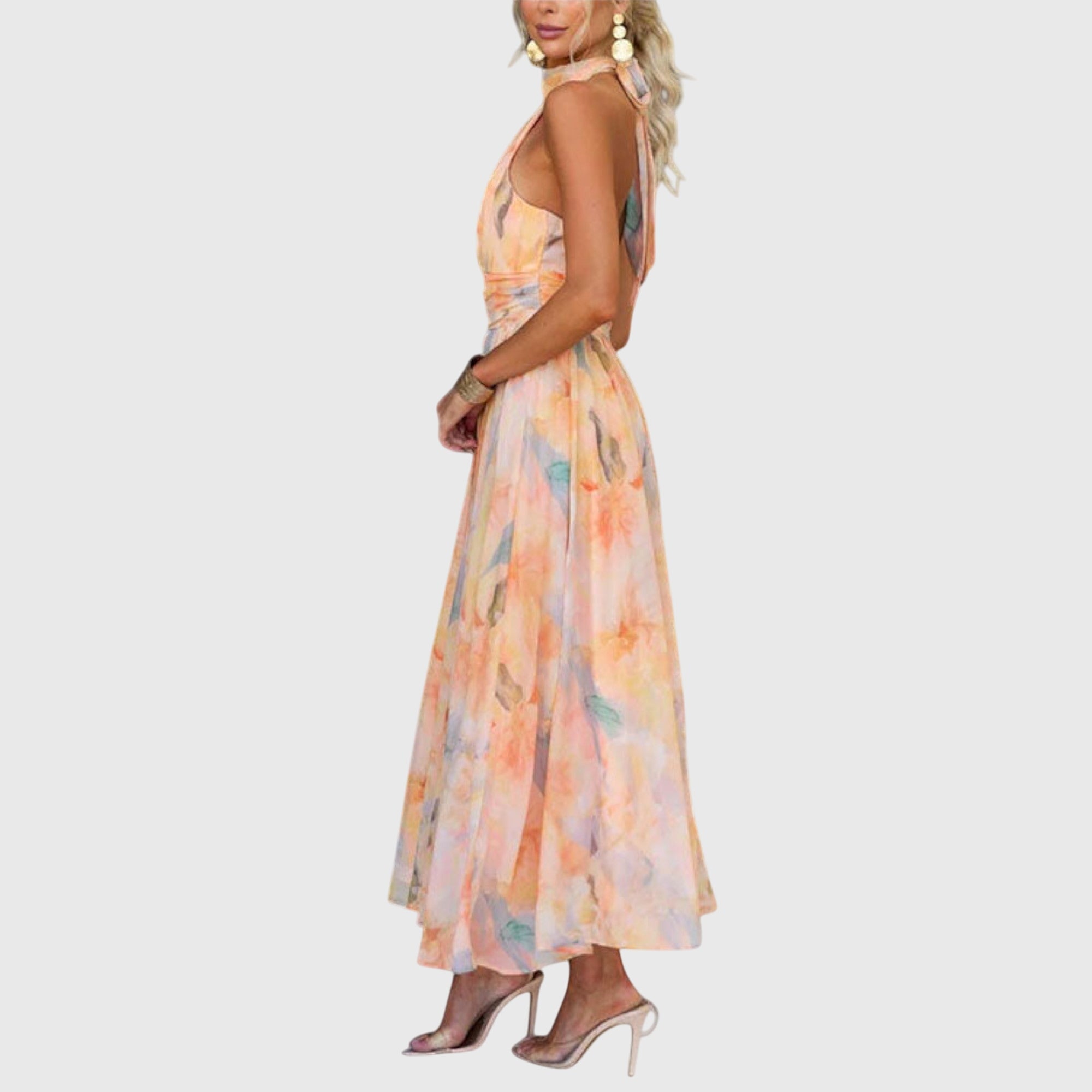Nicole | Vestido Maxi con Espalda Abierta