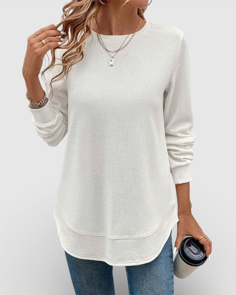 Ana™ | Camiseta lisa de manga larga esencial