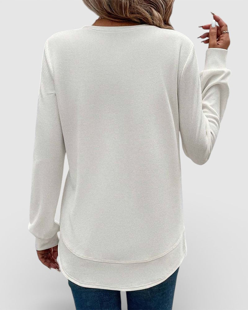 Ana™ | Camiseta lisa de manga larga esencial