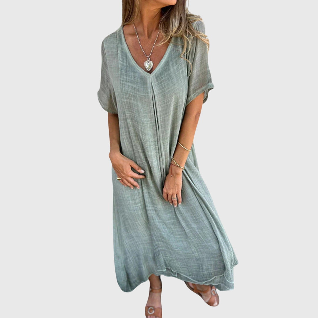 Fiona | Vestido V-Decollete Ligero y Elegante