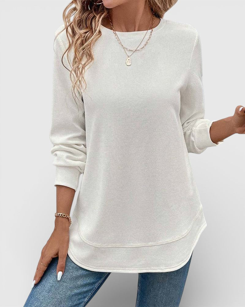 Ana™ | Camiseta lisa de manga larga esencial