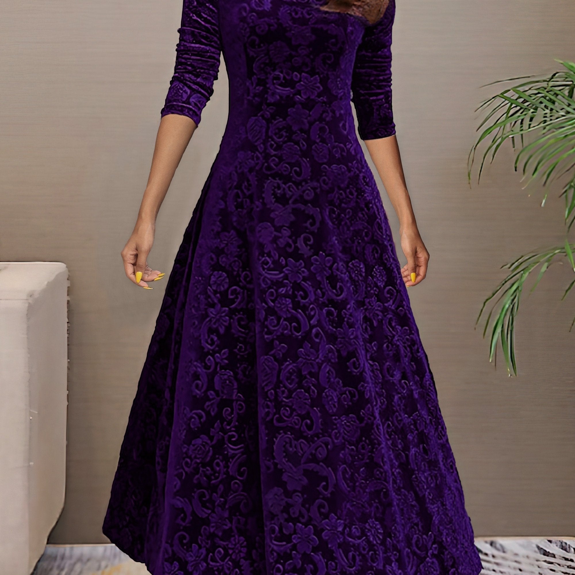 Sandrine | Vestido de Terciopelo Elegante para Celebraciones