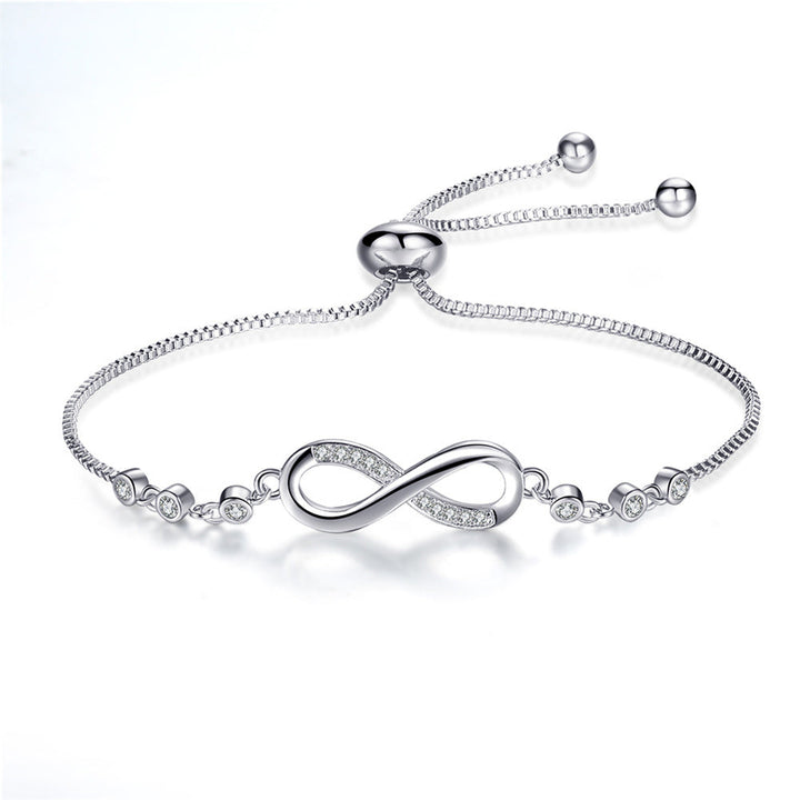 Pulsera ajustable chic en oro rosa en forma de infinito