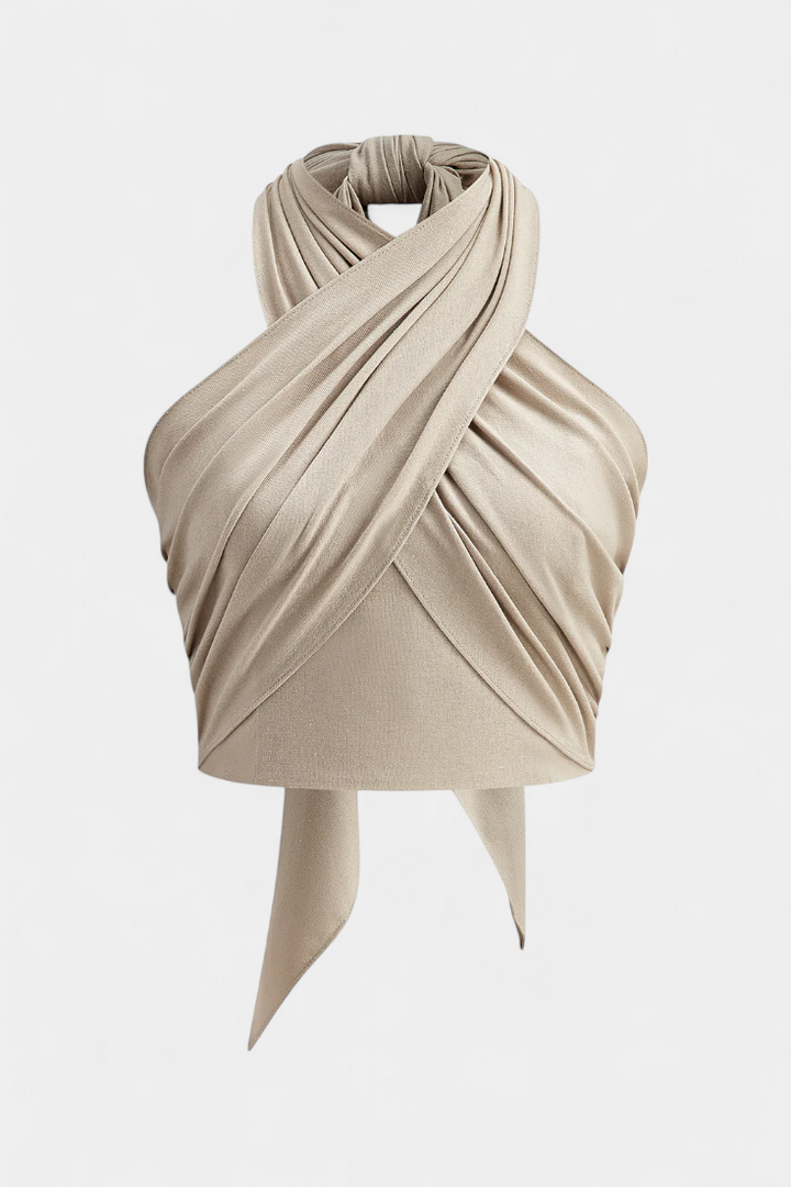 Top Lena con Espalda Cruzada y Nudo en Estilo Halter