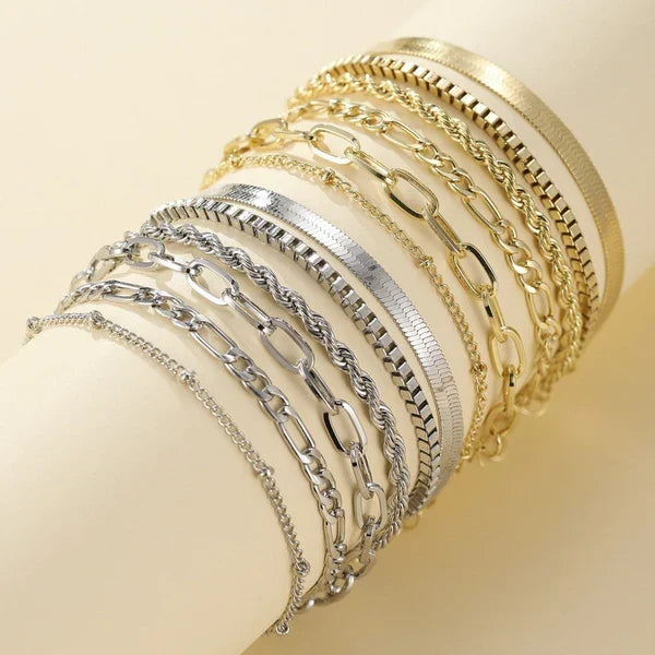 Conjunto de pulseras de 5 piezas en oro