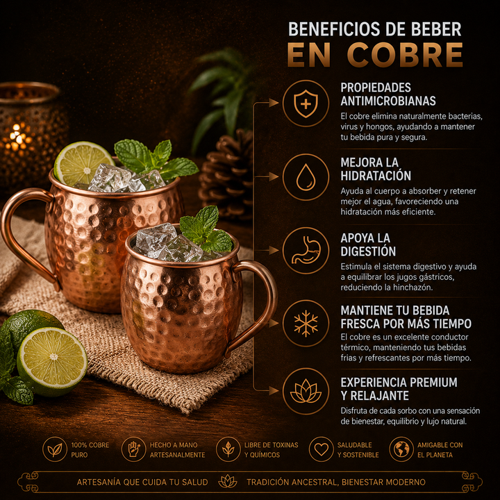 Taza Artesanal de Cobre Puro