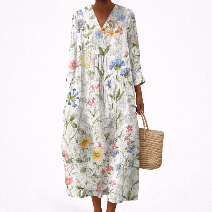 Eva - Vestido de Verano Estampado que Favorece