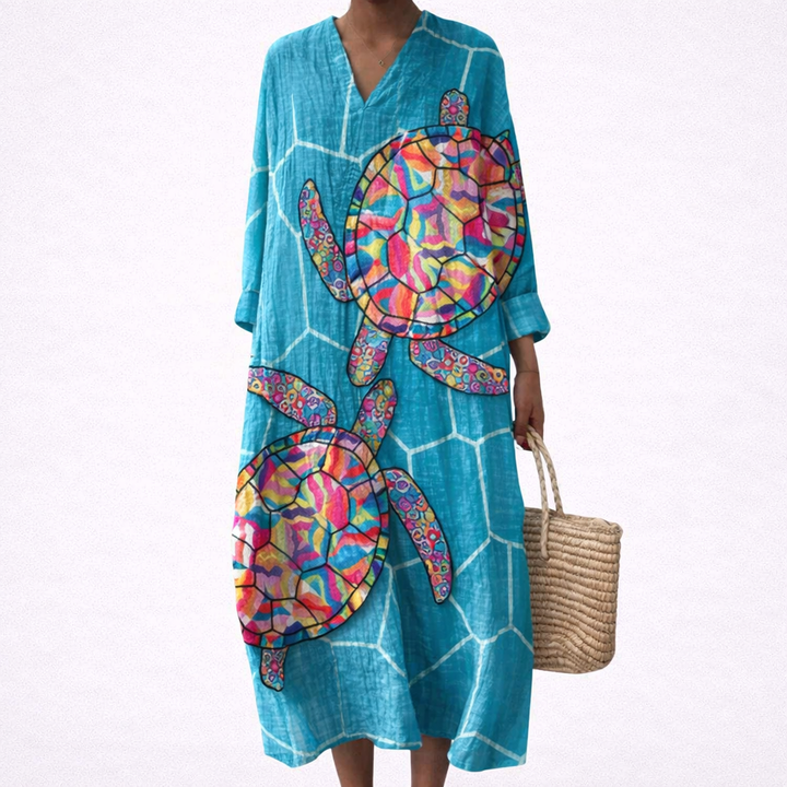 Éloïse - Vestido de Verano Estampado Favorable